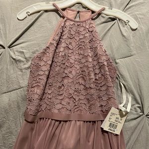 Open-Back Lace & Mesh Bridesmaids Dress